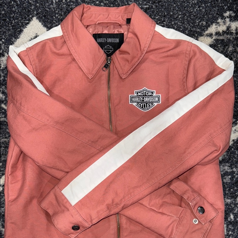Harley-Davidson Pink and White Lightweight Shirt Jacket